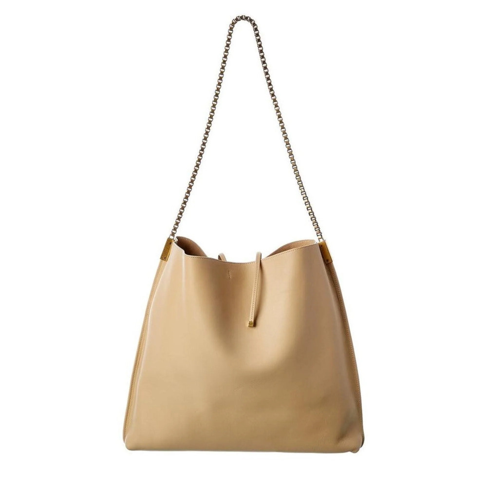 Saint Laurent Suzanne Beige Calfskin Leather Chain Hobo - Picture 4 of 8